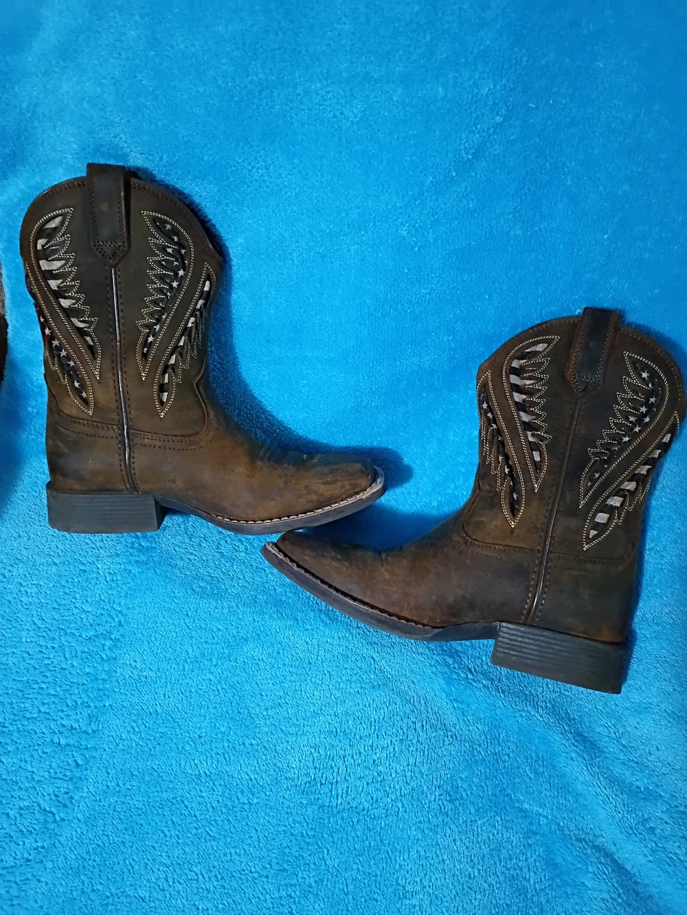 Boys Brown Western Leather Cowboy Boots